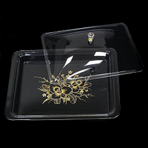 (附蓋) 壓克力麵包盤